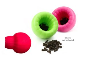 comfy miska z tworzywa snacky bowl, różowa i zielona, rozłożona z złożona