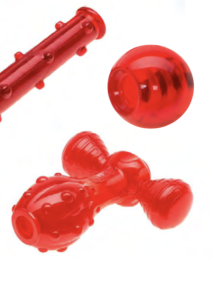 comfy zabawki z serii strong dog wykonane z czerwonego tworzywa